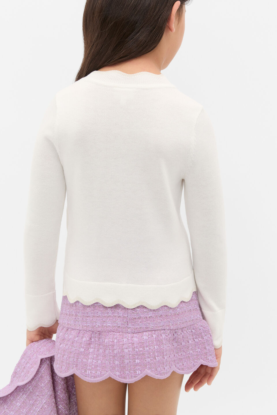 Knit Scallop Tee  Classic Cream
