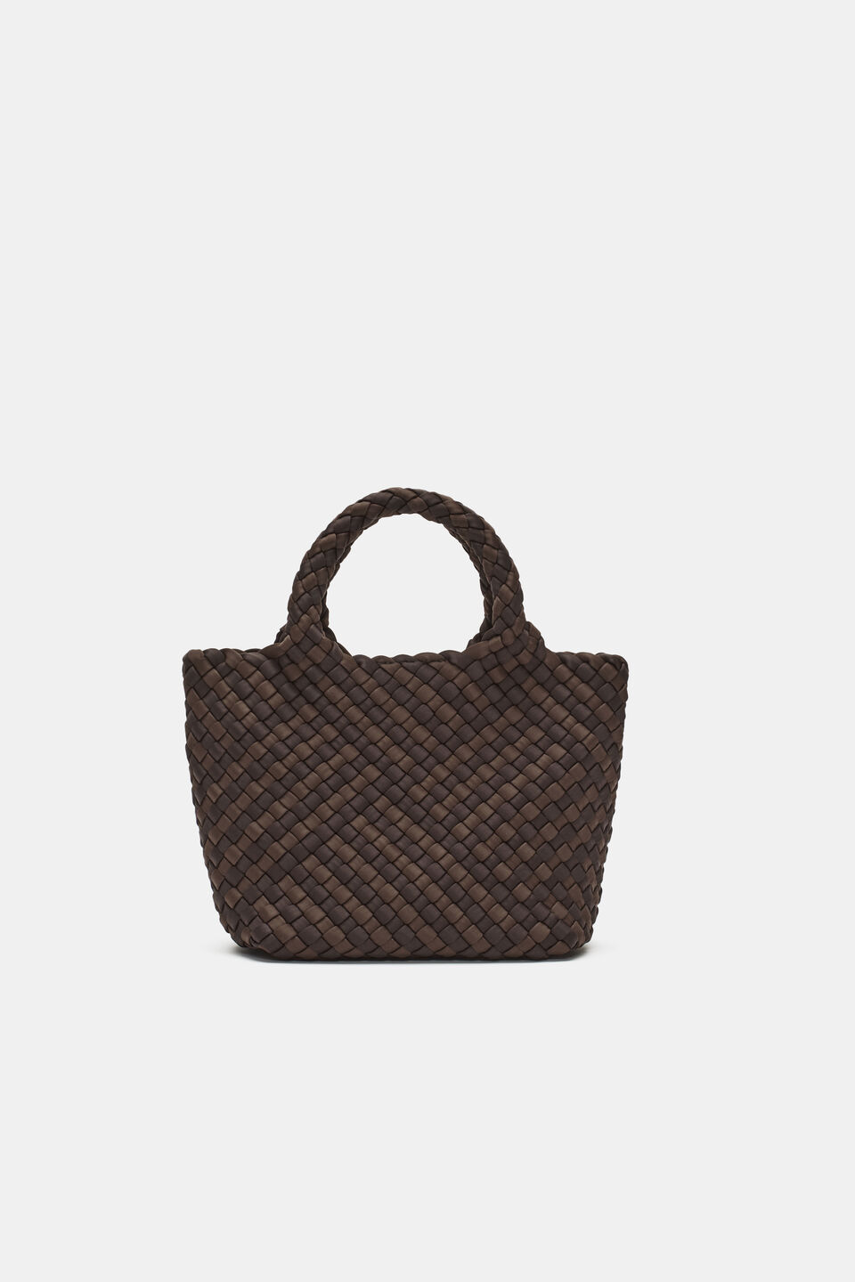 Woven Textured Crossbody Bag  Coffee Bean