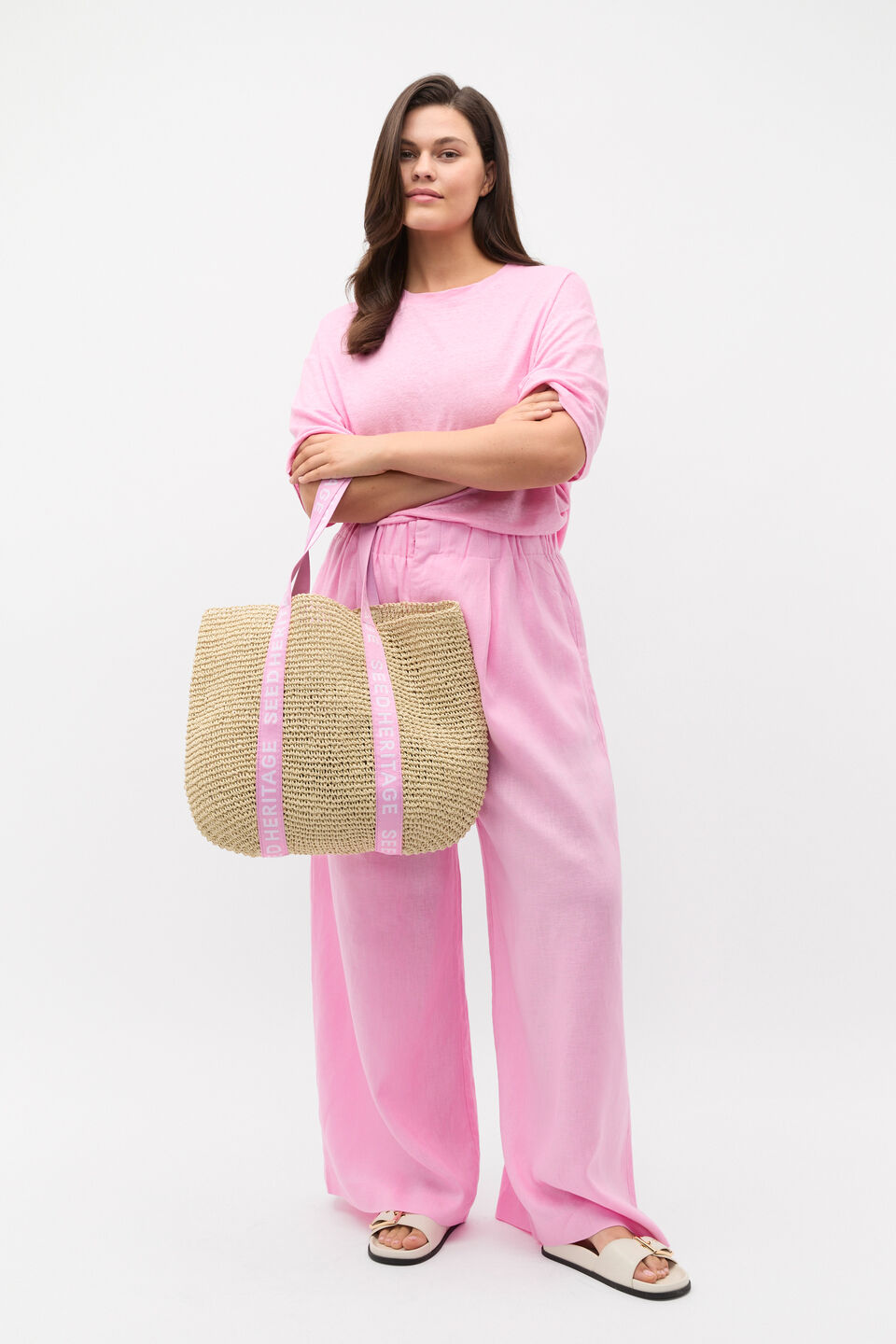 Linen Relaxed Tee  Fairy Floss