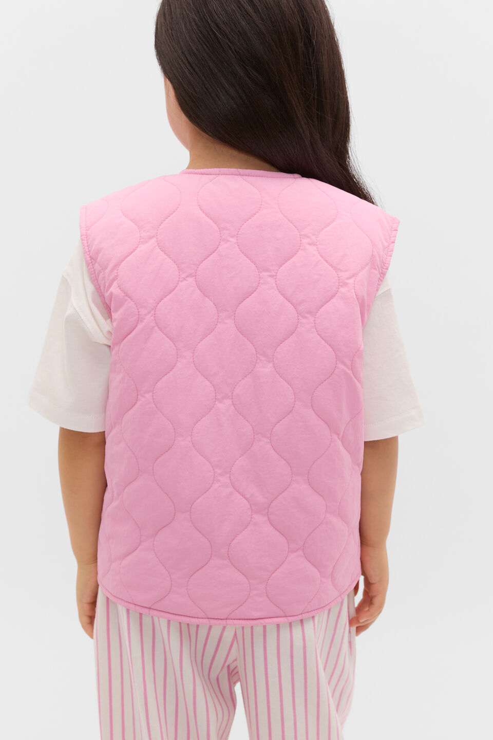 Quilted Logo Vest  Pink Lemonade