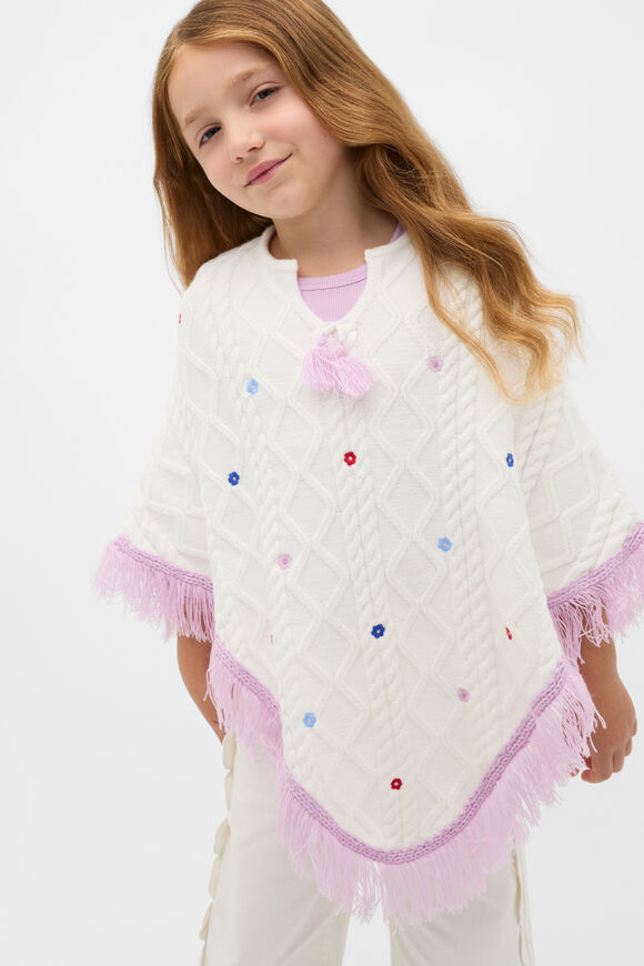 Embroidered Poncho  Multi  hi-res