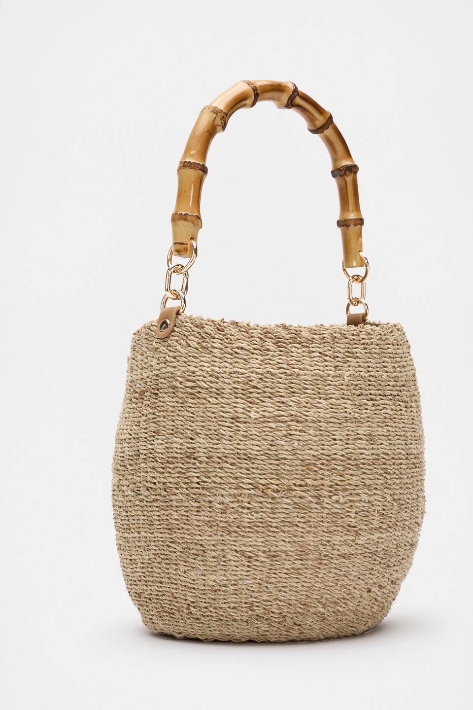 Handle Detail Bucket Bag  Natural