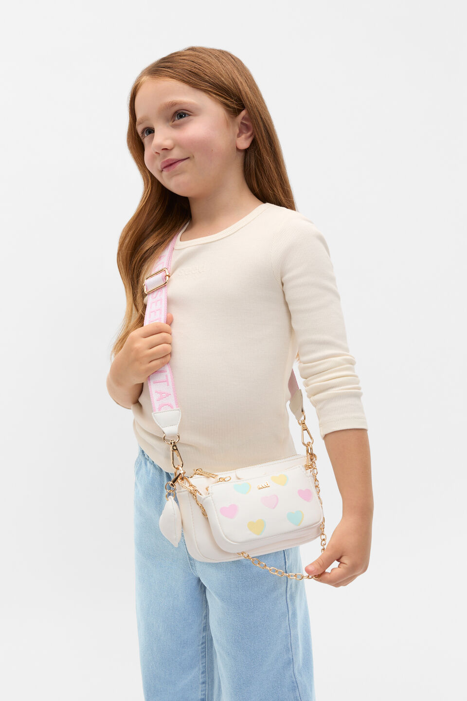 Hearts Hybrid Crossbody Bag  Classic Cream