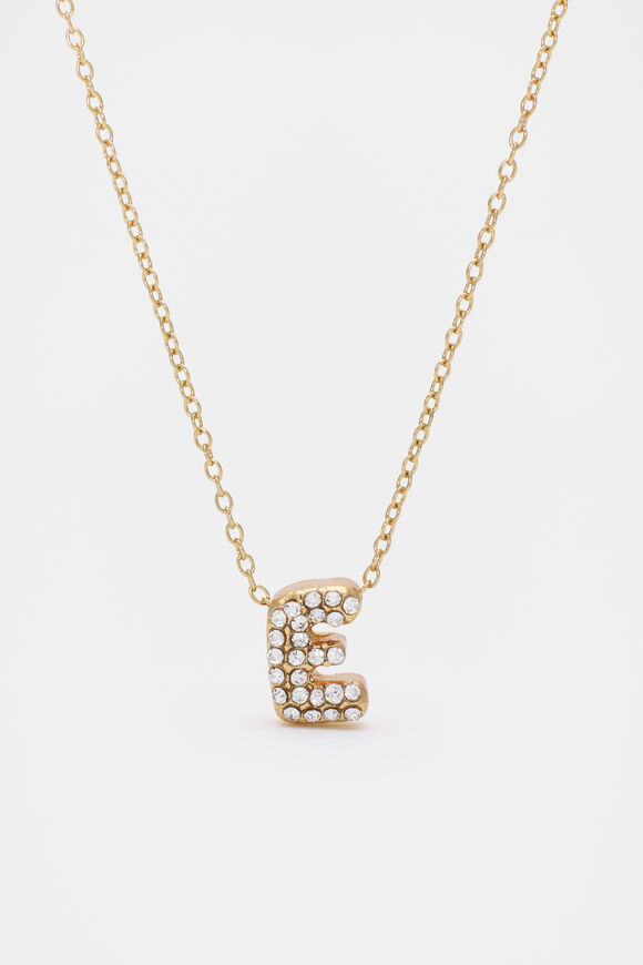 Initial Jewel Bubble Necklace  E  hi-res