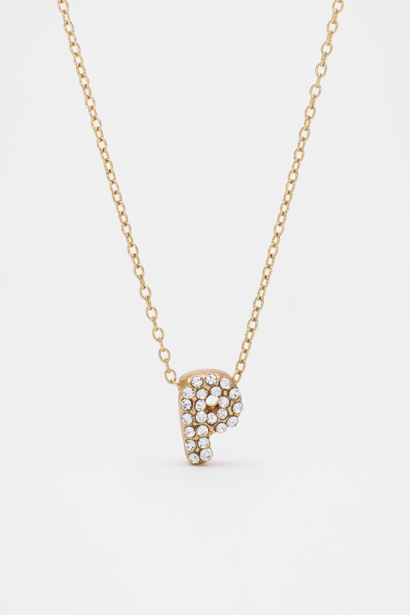 Initial Jewel Bubble Necklace  P  hi-res