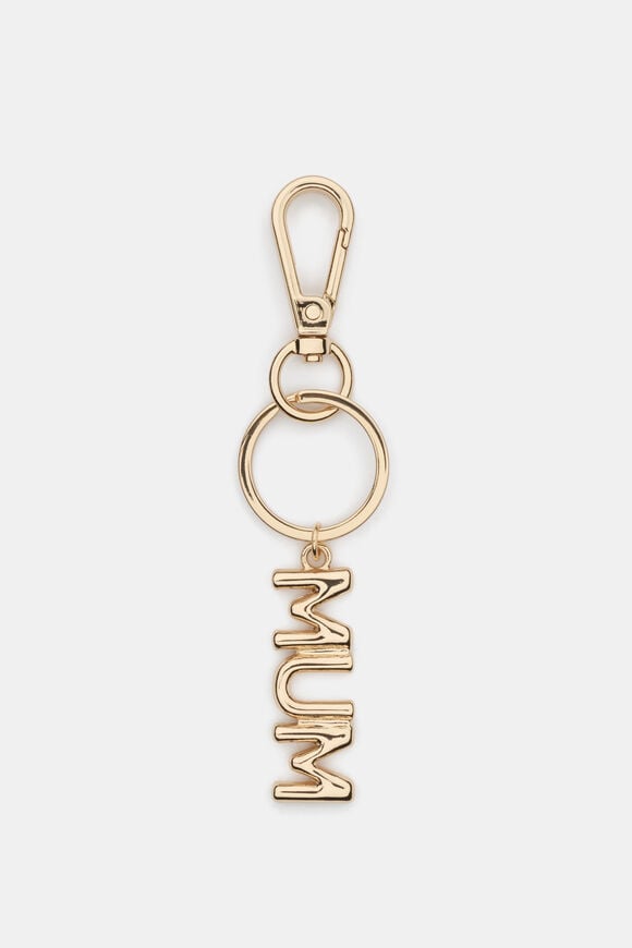 Gold Initial Keyring  Mum  hi-res