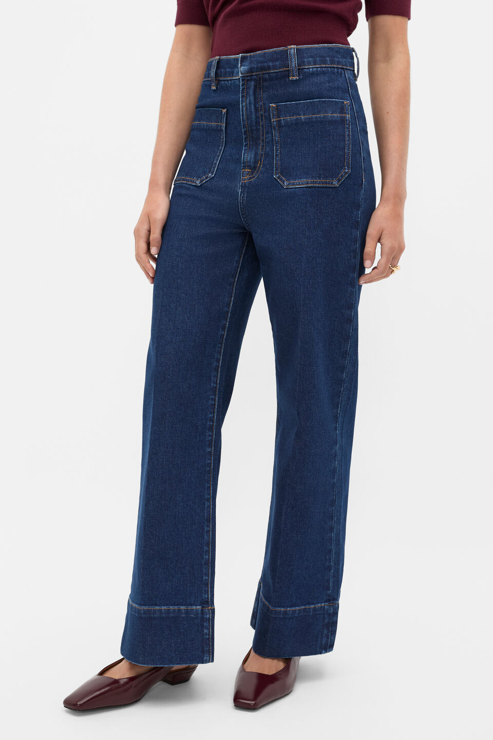 Core Wide Leg Pocket Jean  Neptune Wash