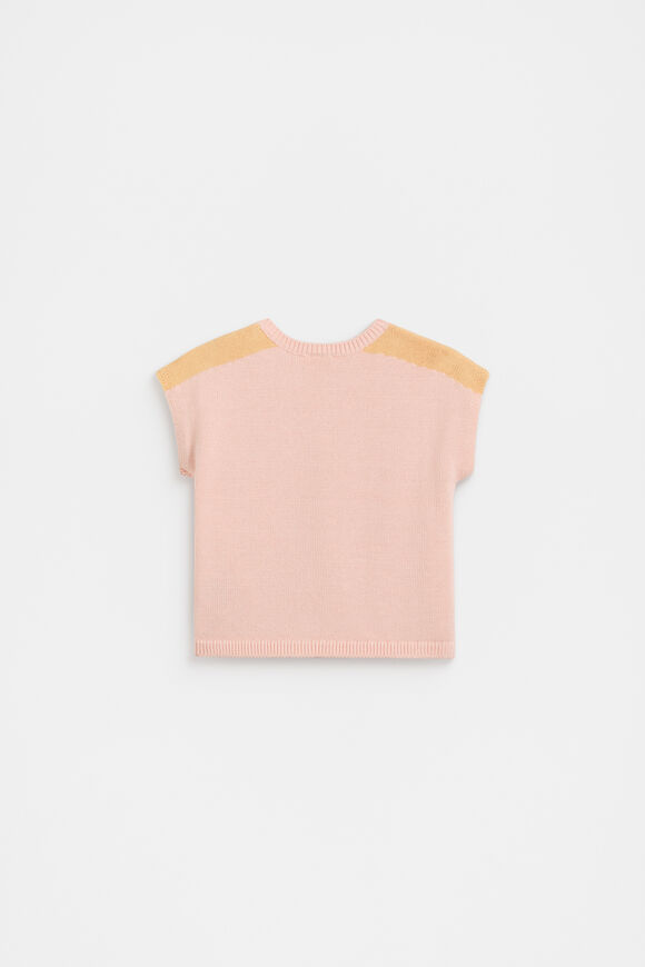 Spliced Logo Knit Tee  Pretty Pink  hi-res