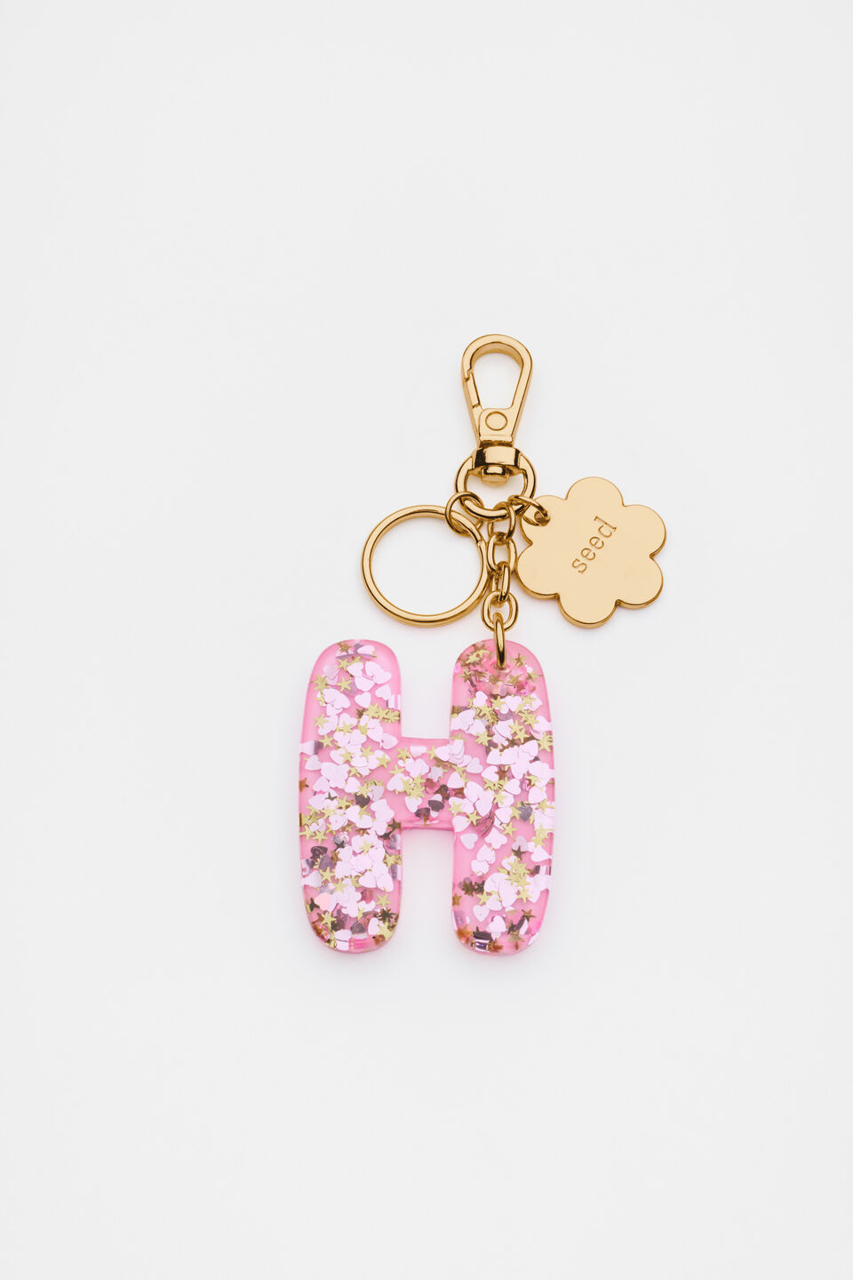 Glitter Initial Bag Charm  H