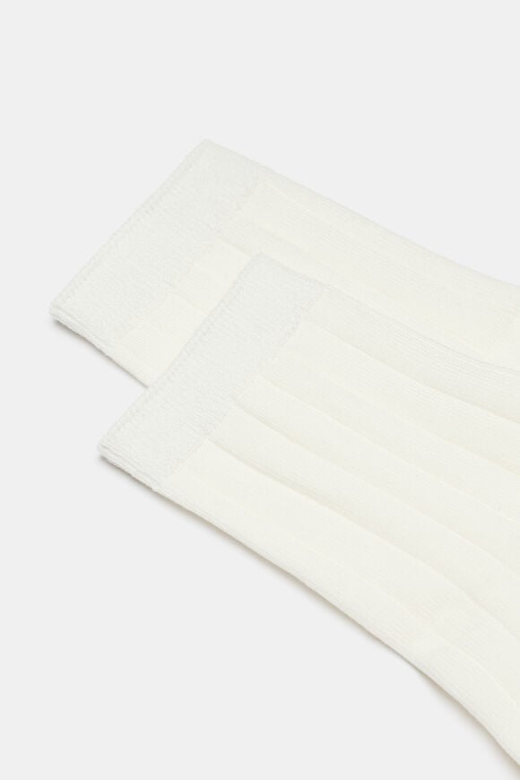 Wide Rib Quarter Crew Sock  Cream  hi-res