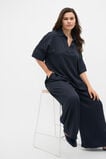 Textured Satin Collared Popover  Twilight Blue  hi-res
