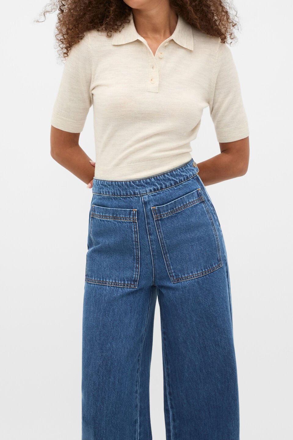 Patch Pocket Cotton Jean  Heritage Wash