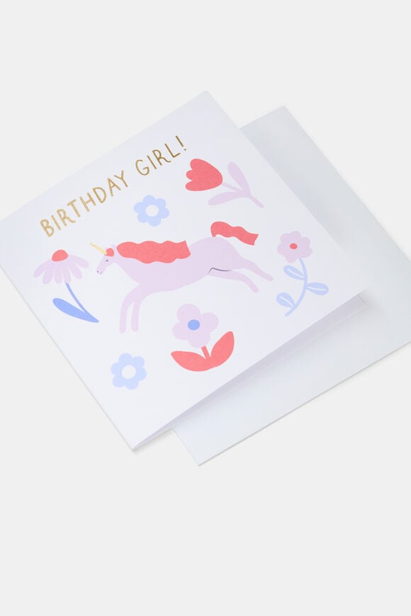 Pony Birthday Girl Card  Multi  hi-res