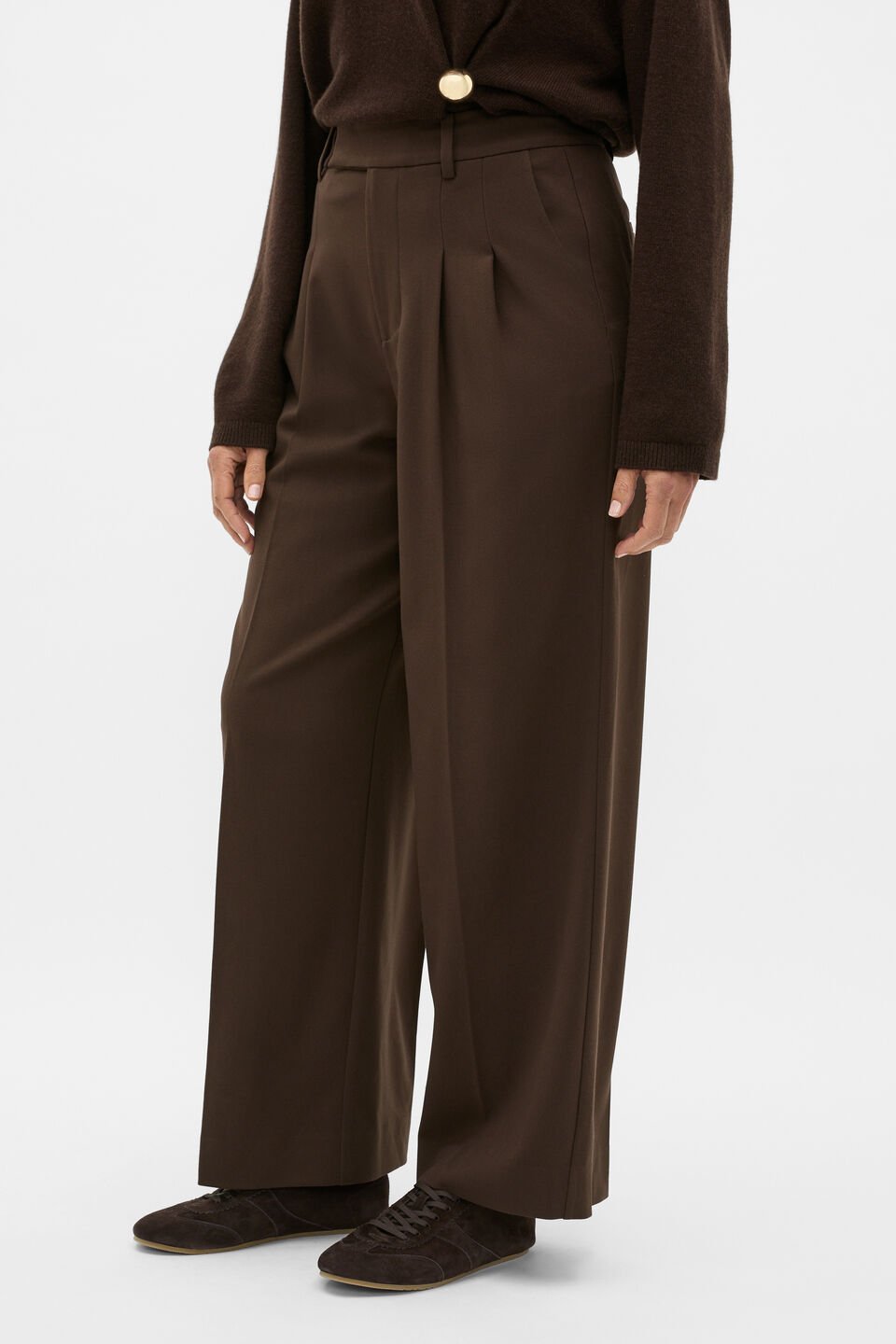 Pleat Front Trouser  Coffee Bean