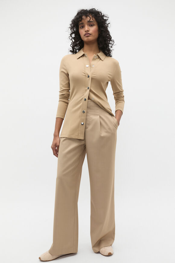 Placket Detail Polo Top  Rye  hi-res