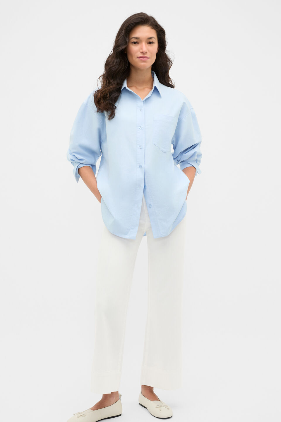 Cotton Relaxed Shirt  Arctic Blue