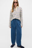Relaxed Cotton Rugby Polo Top  Arctic Blue Stripe  hi-res