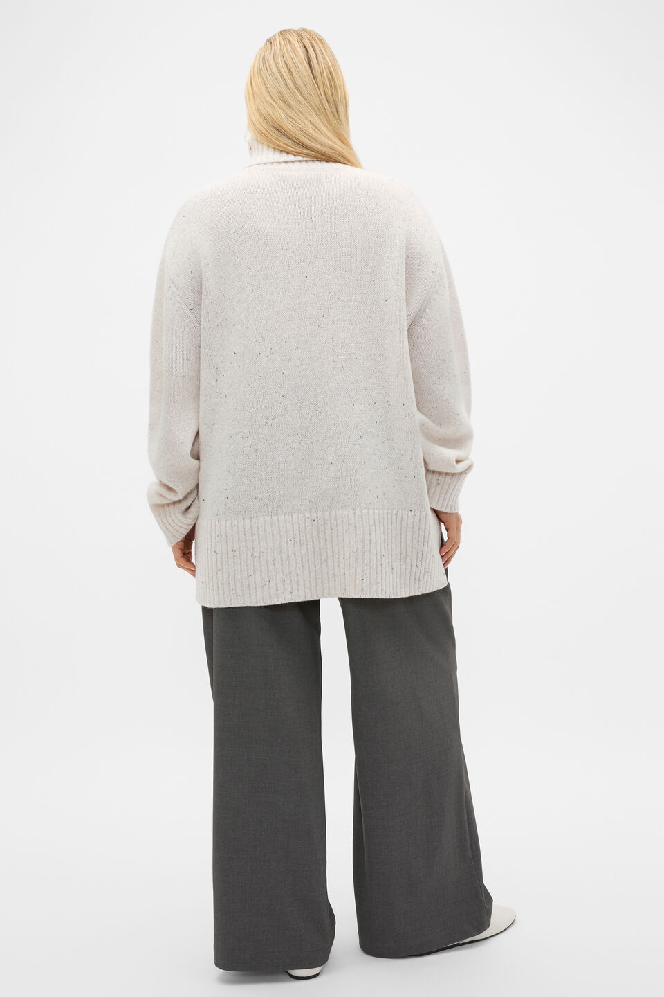 Australian Merino Oversized Roll Neck  Mist Speckle