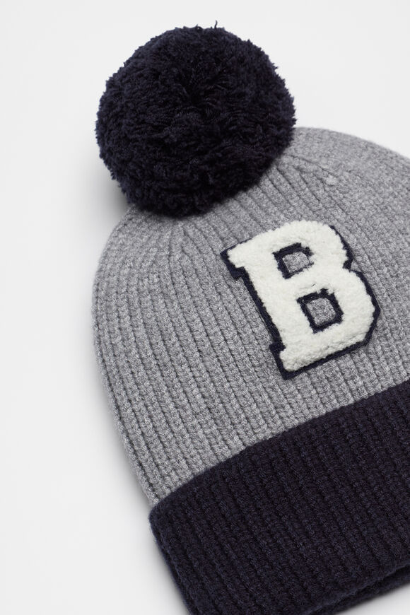Colourblock Initial Beanie  B  hi-res
