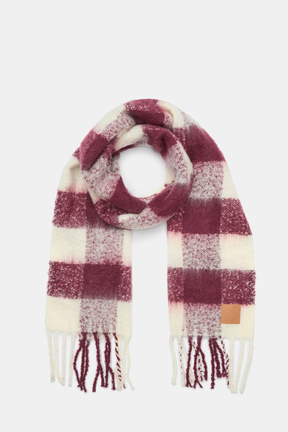 Check Textured Scarf  Plum Multi