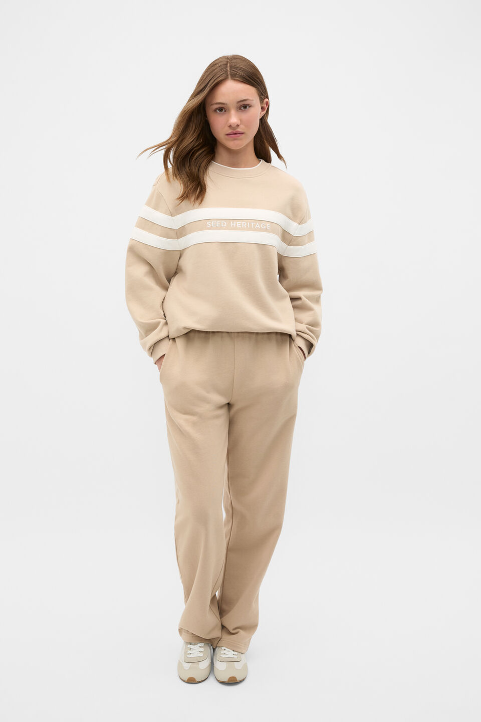 Relaxed Logo Crew Sweat  Sandstone