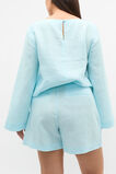 Linen Button Tab Short  Skyway  hi-res