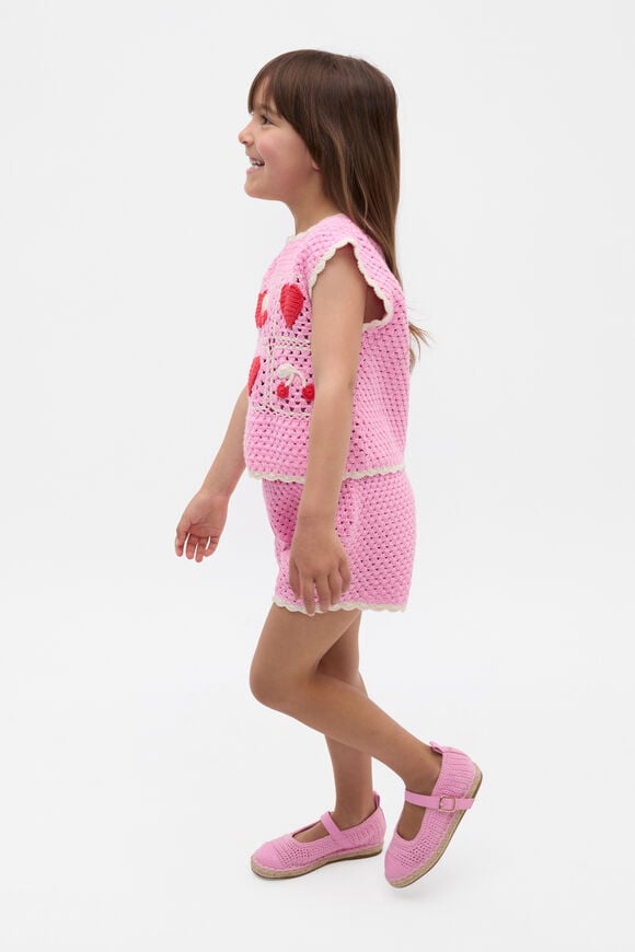 Heart Crochet Cami  Candy Pink  hi-res