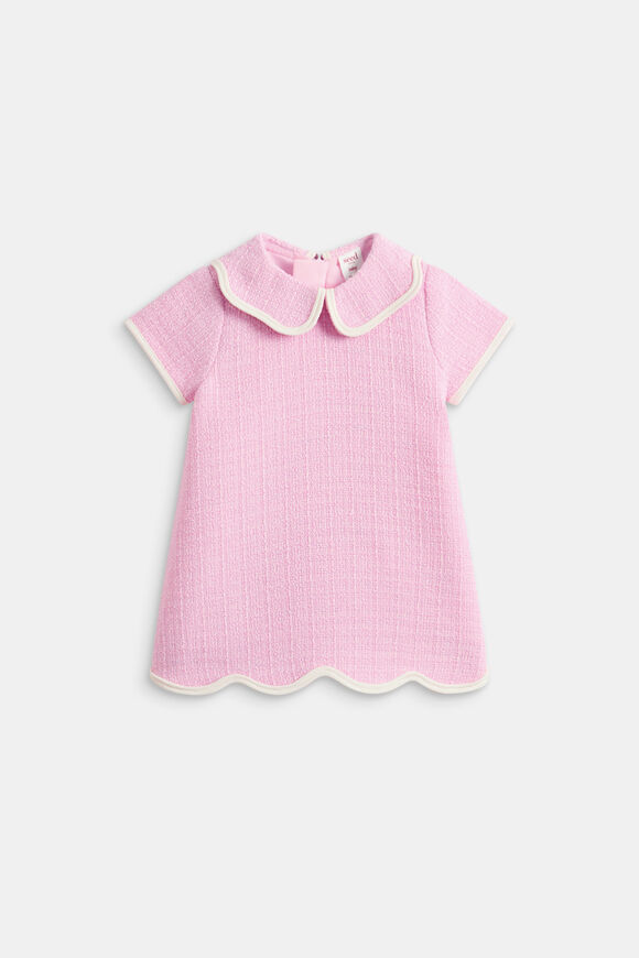 Scallop Tweed Dress  Candy Pink  hi-res
