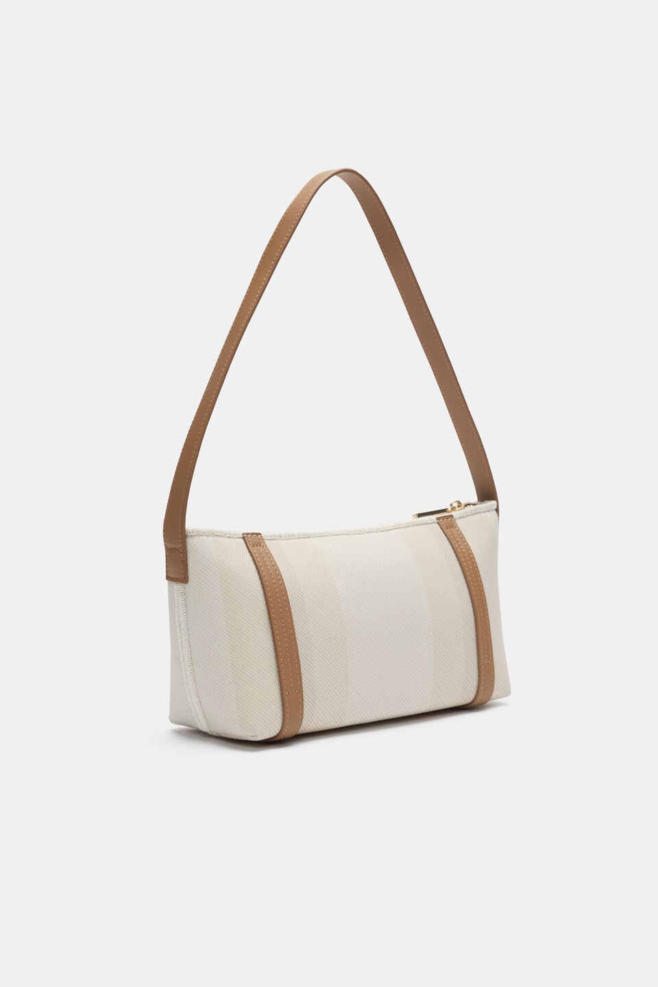 Textured Stripe Shoulder Bag  Natural
