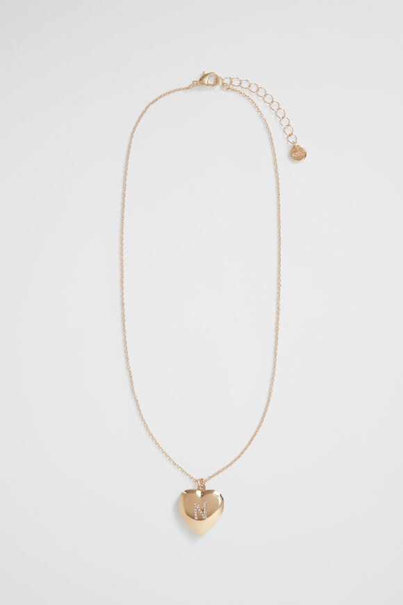 Diamante Initial Locket  N  hi-res