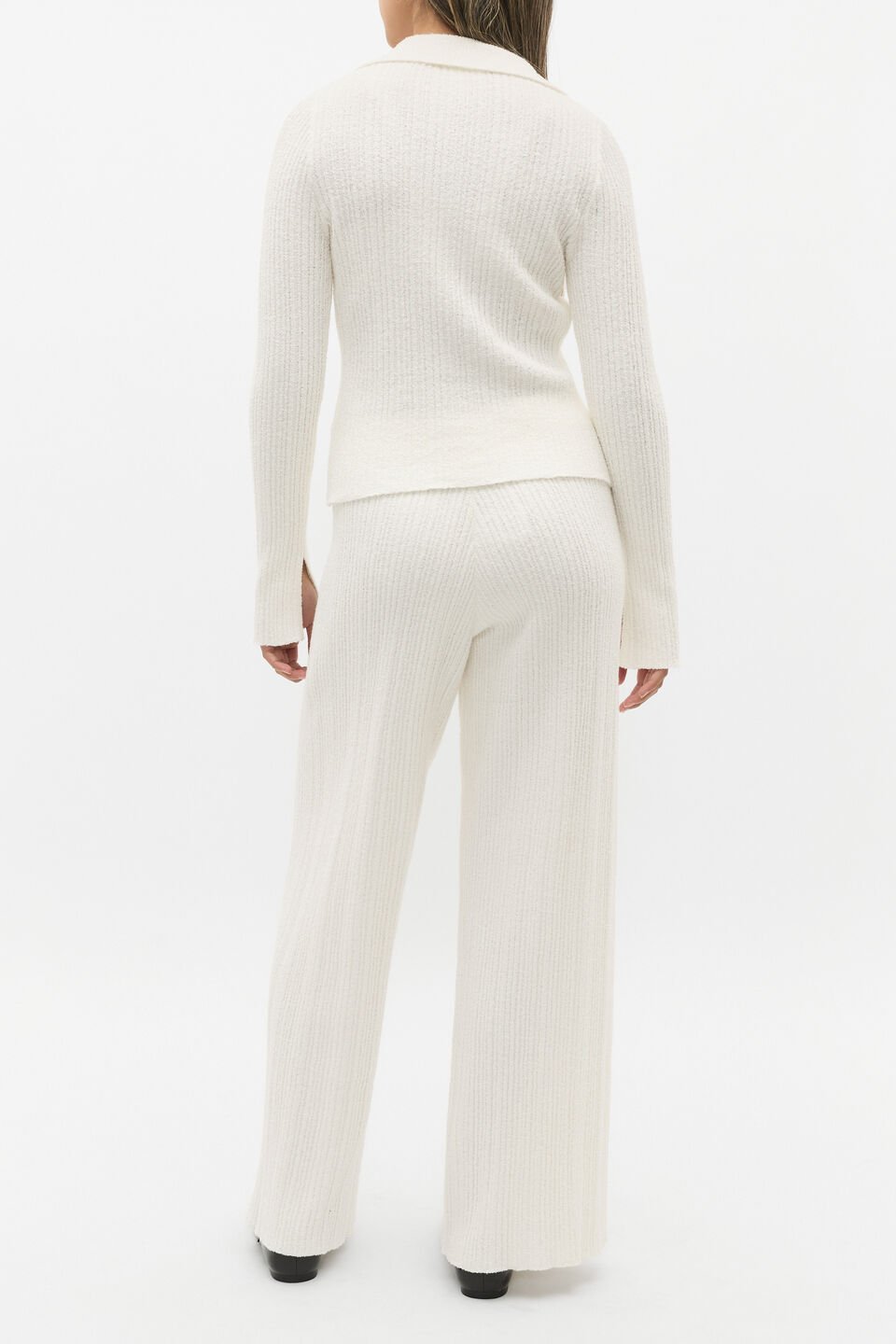 Boucle Knit Top  Light Cream