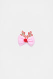Grosgrain Reindeer Bow Duck Clip  Candy Pink  hi-res
