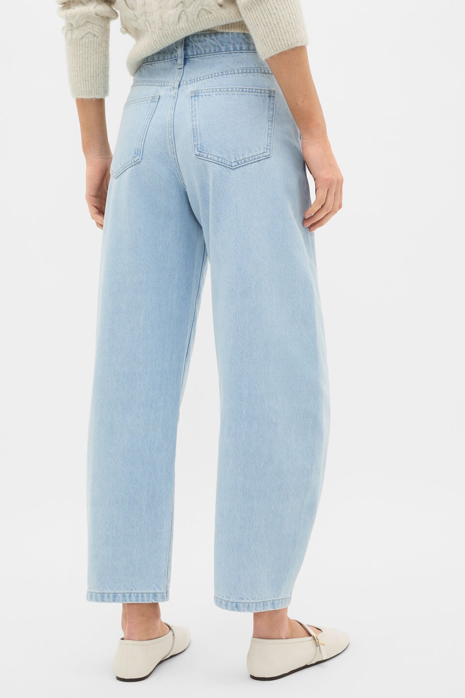 Barrel Leg Jean  Ice Blue Denim