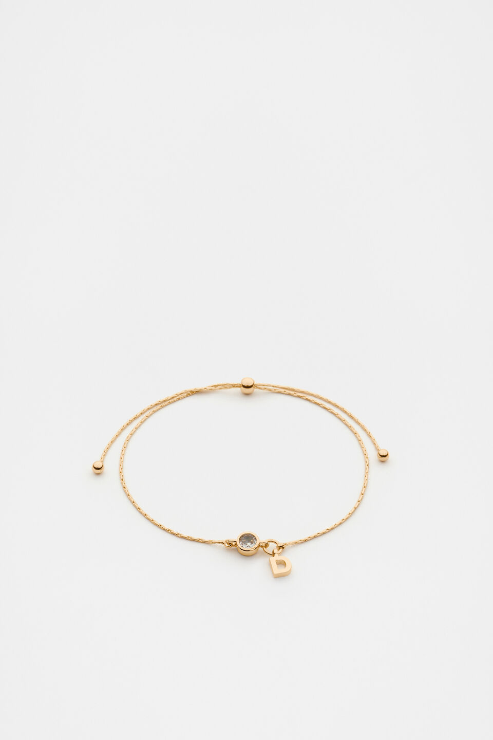 Stone Drop Initial Bracelet  D