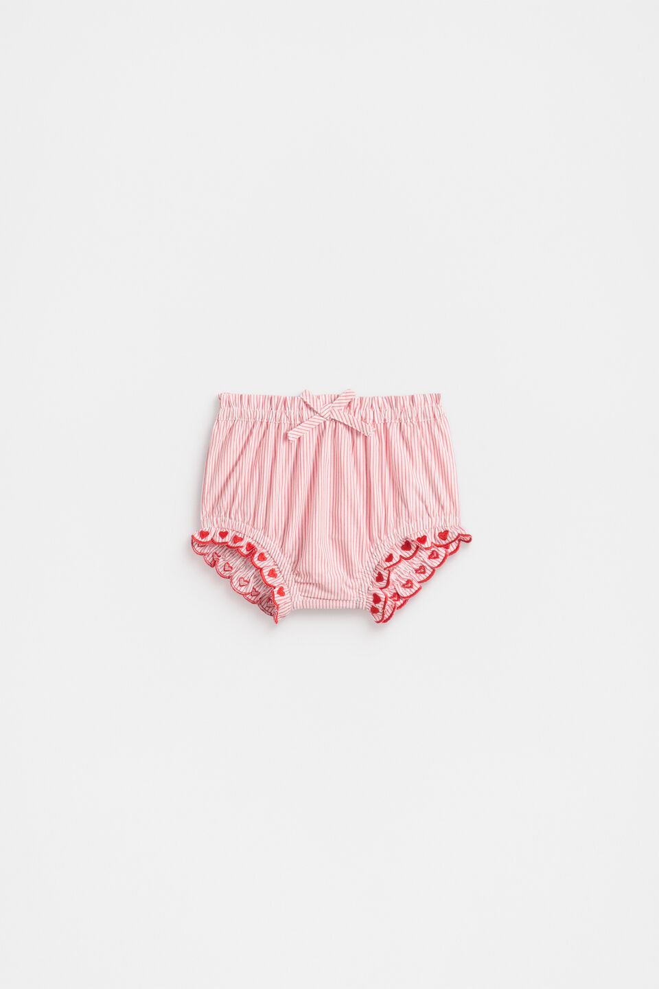 Stripe Scallop Bloomer  Strawberry Red