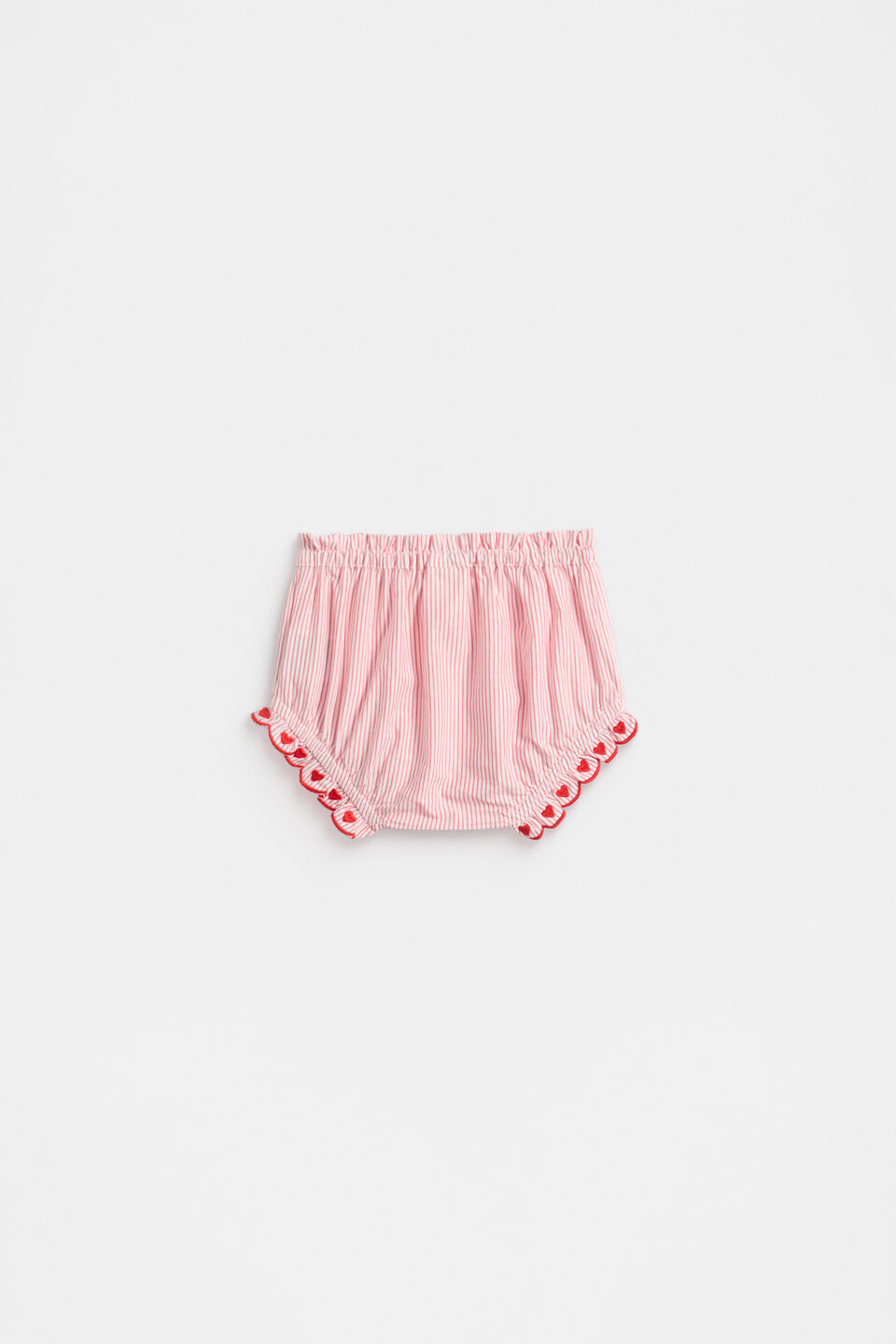 Stripe Scallop Bloomer  Strawberry Red