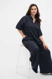 Textured Satin Collared Popover  Twilight Blue  hi-res