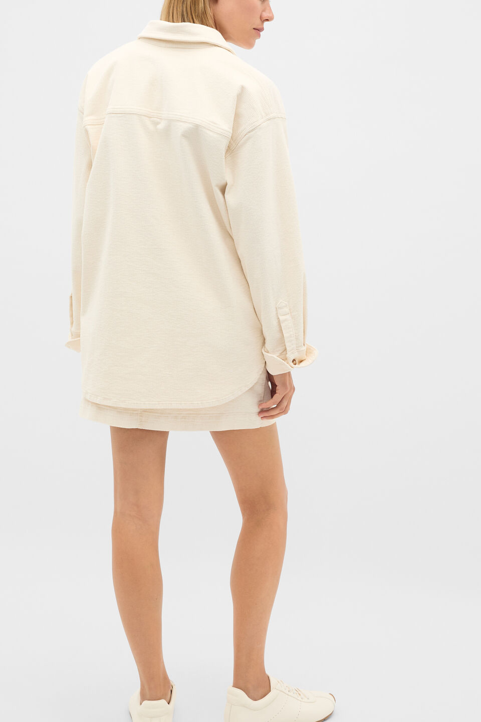 Cord Oversized Shirt  Coconut Cream