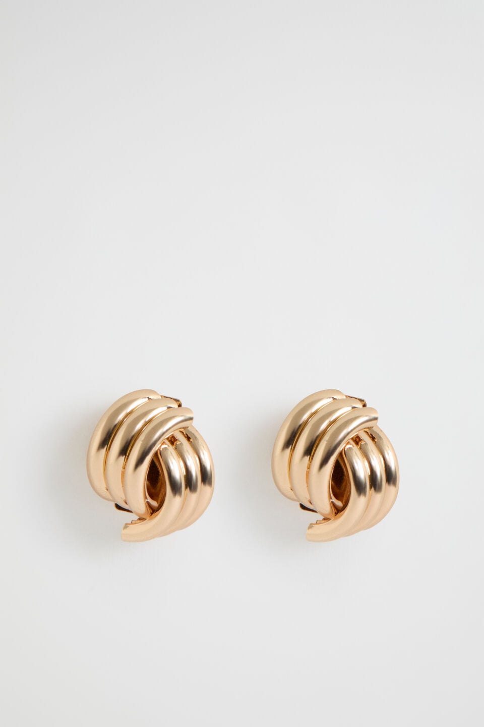 Ribbed Stud  Gold