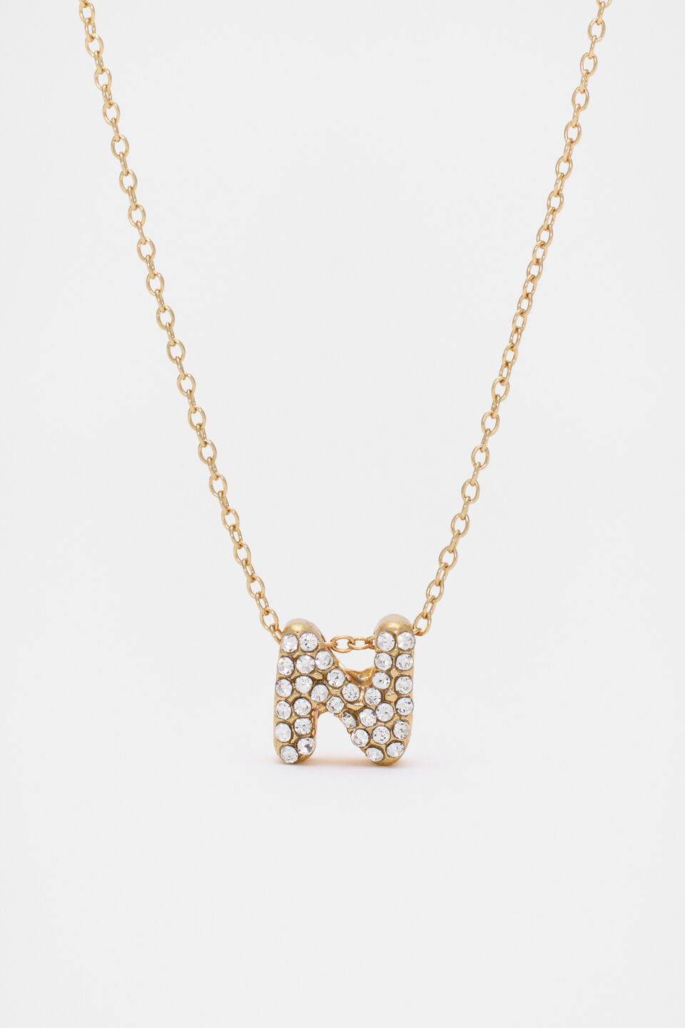 Initial Jewel Bubble Necklace  N