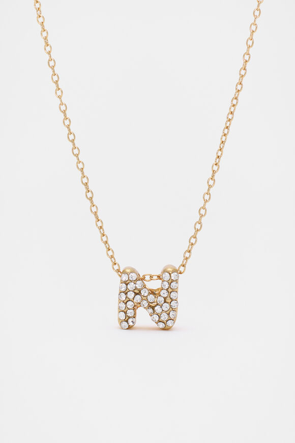Initial Jewel Bubble Necklace  N  hi-res