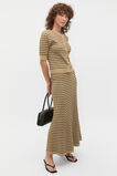 Crepe Knit Stripe Skirt  Rye Stripe  hi-res