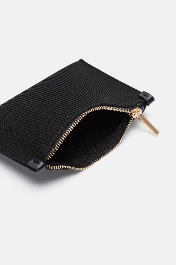 Knit Zip Purse  Black  hi-res