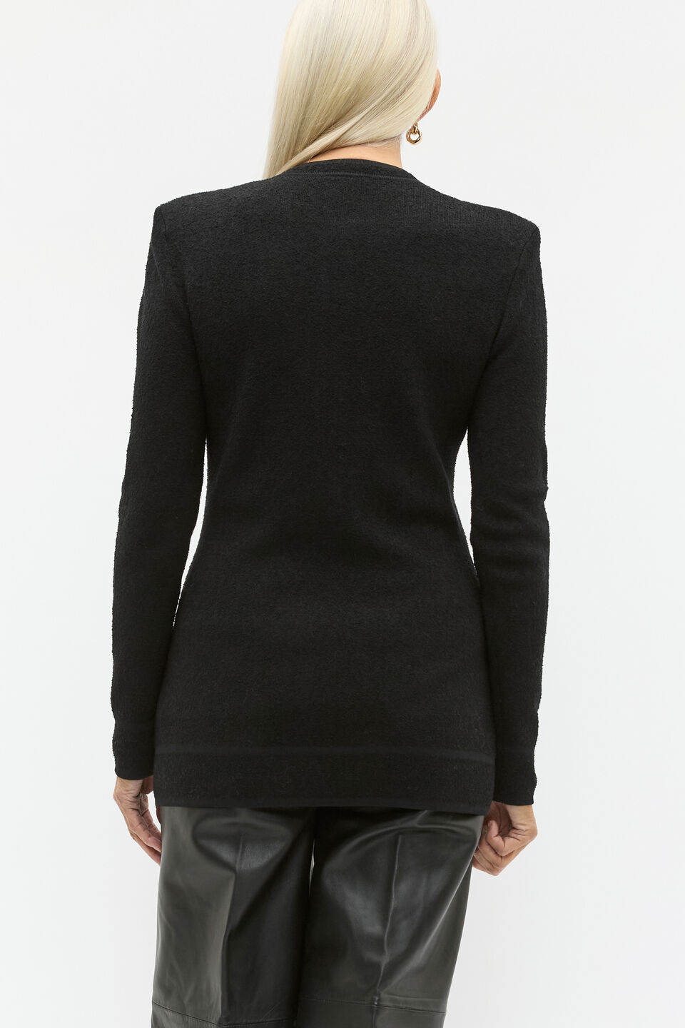 Boucle Fitted Cardigan  Black