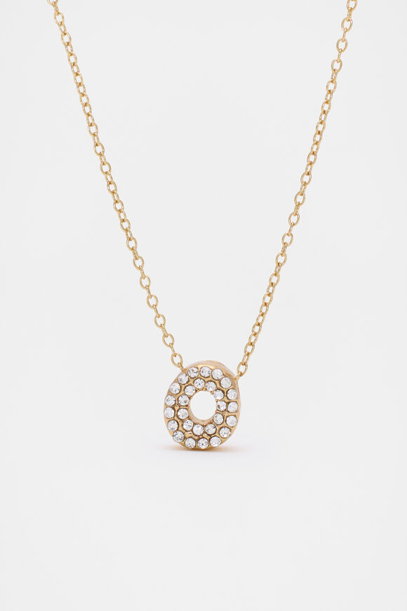 Initial Jewel Bubble Necklace  O  hi-res