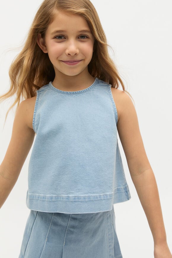 Denim Shell Top  Light Wash  hi-res