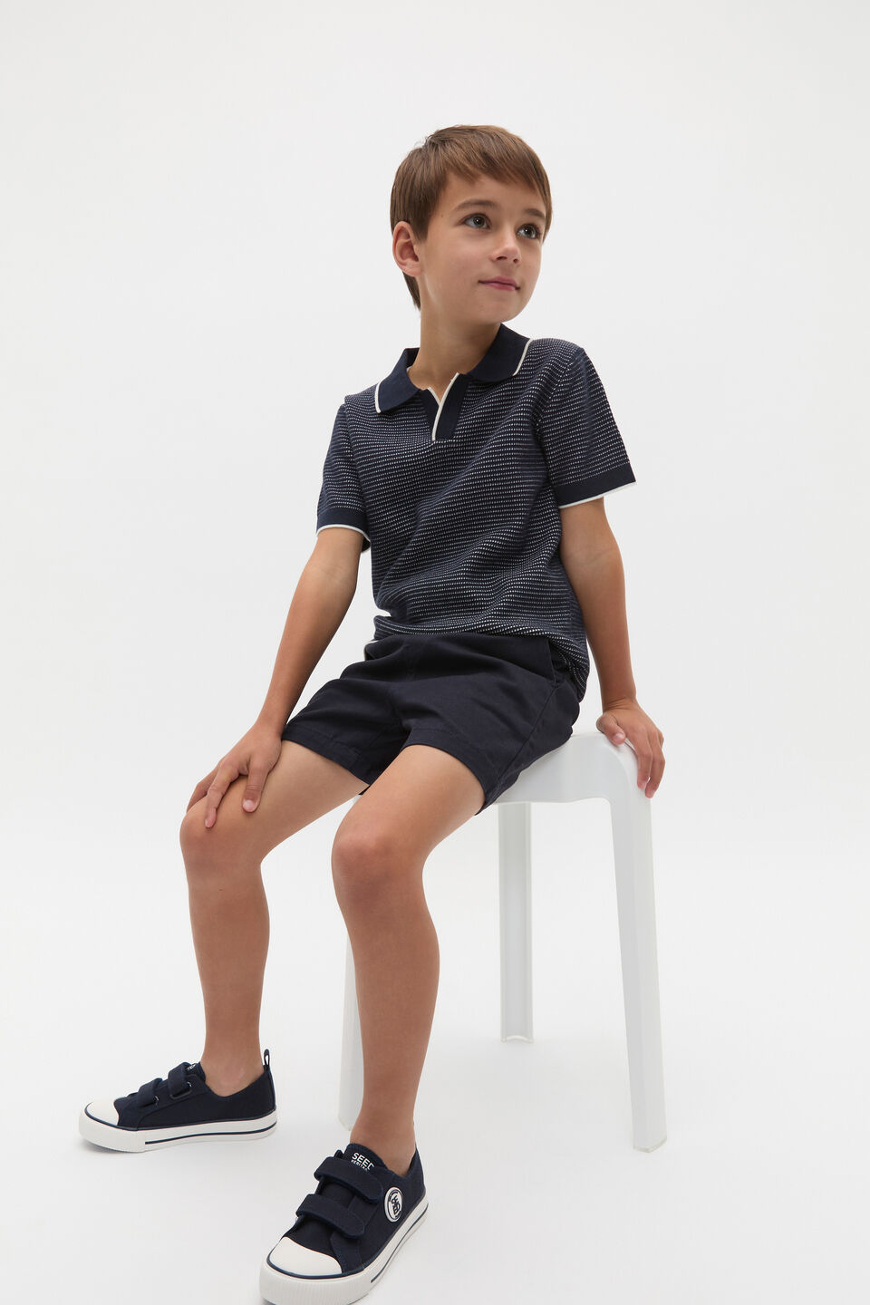 Knit Polo  Midnight Blue