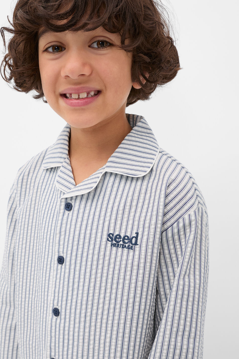 Stripe Woven Pyjama  French Navy