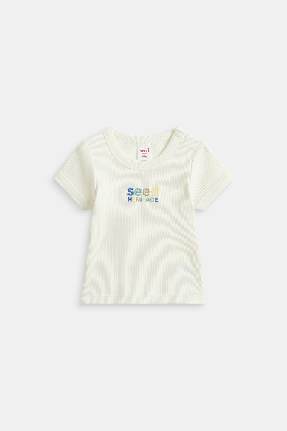 Rib Logo Tee  Classic Cream