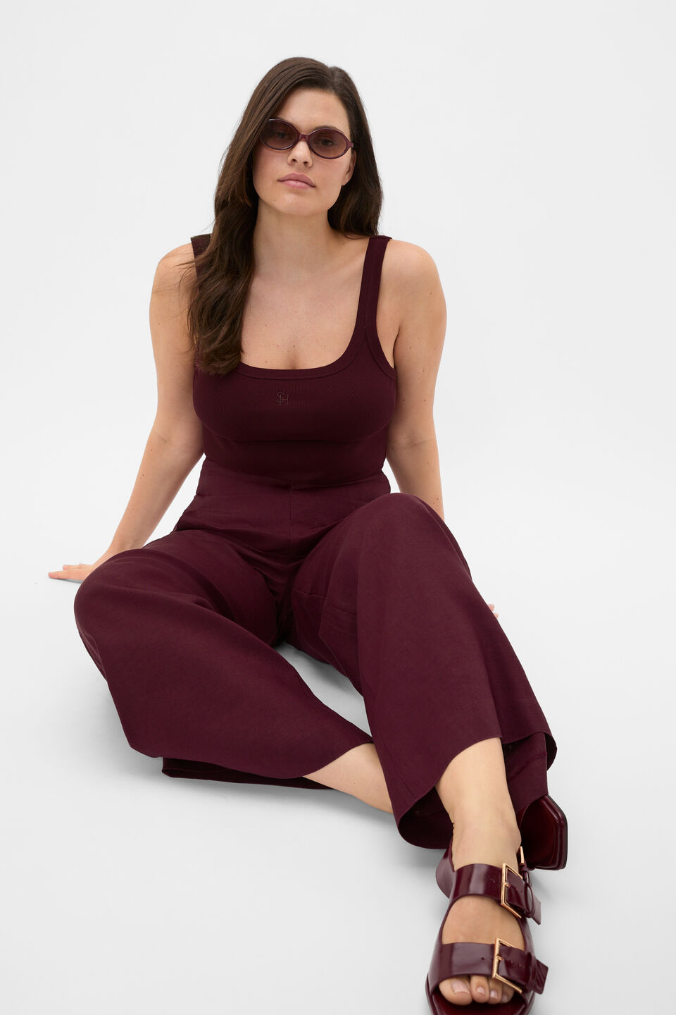 Core Heritage Rib Tank  Plum Red